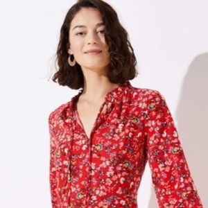 🌺 LOFT red flower dress